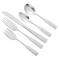 Acopa Bellwood 18/0 Stainless Steel Medium Weight Flatware Set with Service for 12