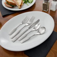 Acopa Bellwood 18/0 Stainless Steel Medium Weight Flatware Set with Service for 12