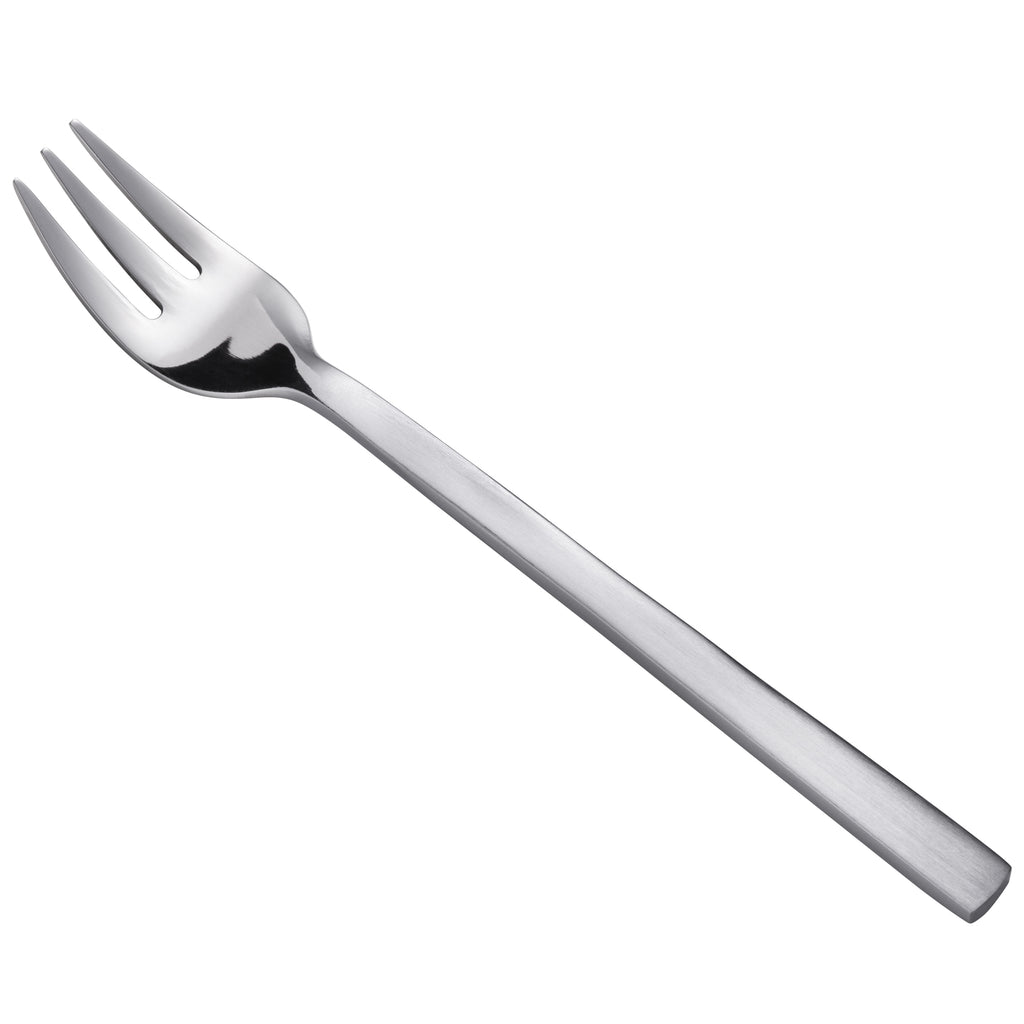 Oneida B449FOYF Chef's Table Satin 6" 18/0 Stainless Steel Heavy Weight Oyster / Cocktail Fork - 12/Pack