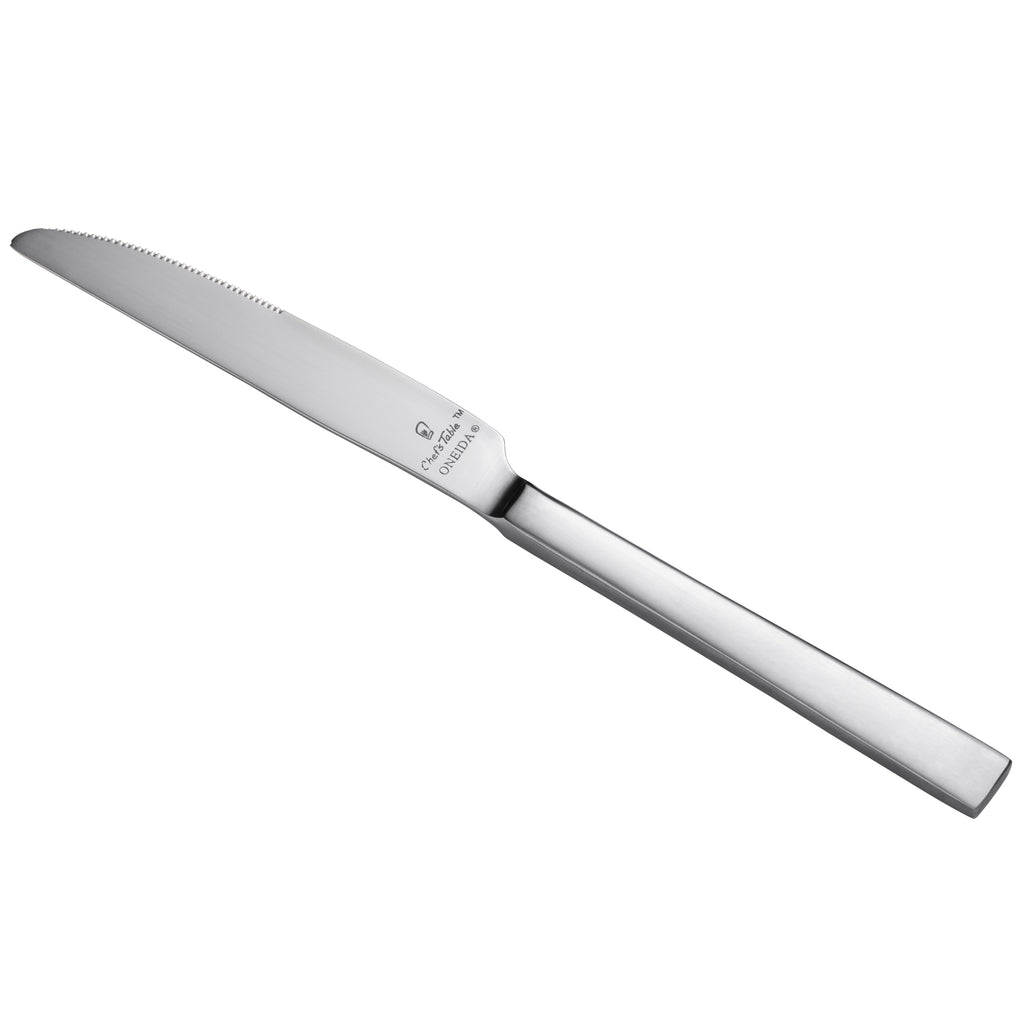 Oneida B449KDAF Chef's Table Satin 8 1/4" 18/0 Stainless Steel Heavy Weight Dessert Knife - 12/Pack