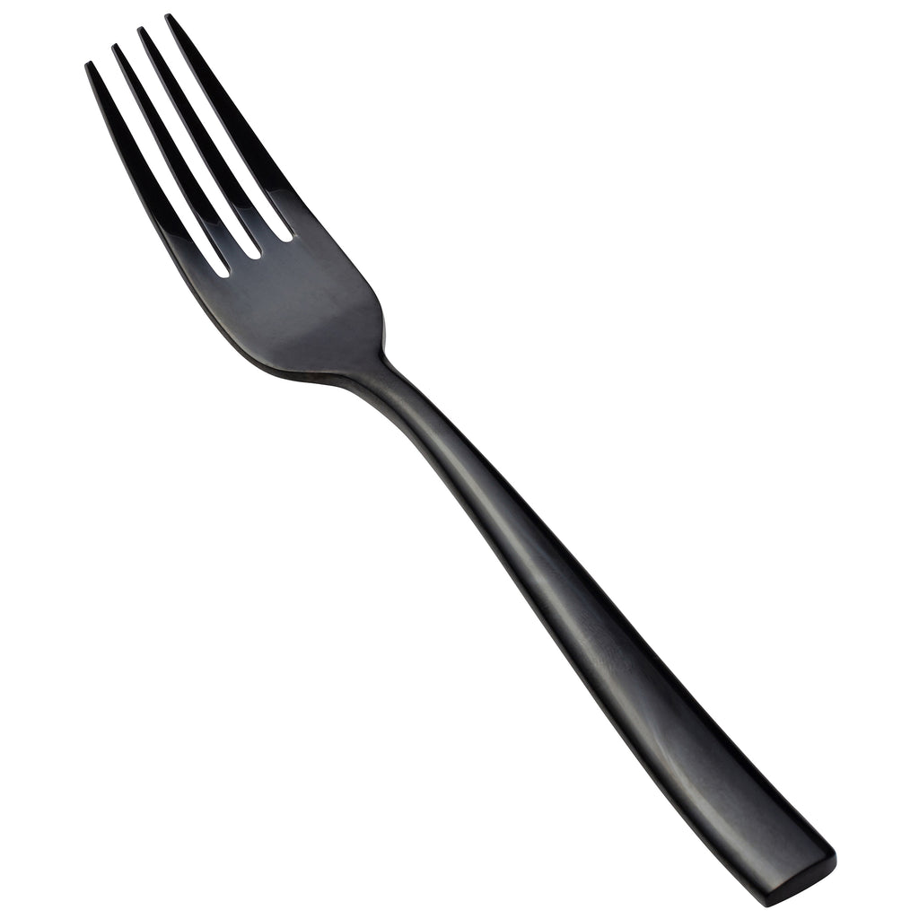 Bon Chef S3007B Manhattan 6 3/4" 18/10 Extra Heavy Weight Black Stainless Steel Salad Fork - 12/Pack
