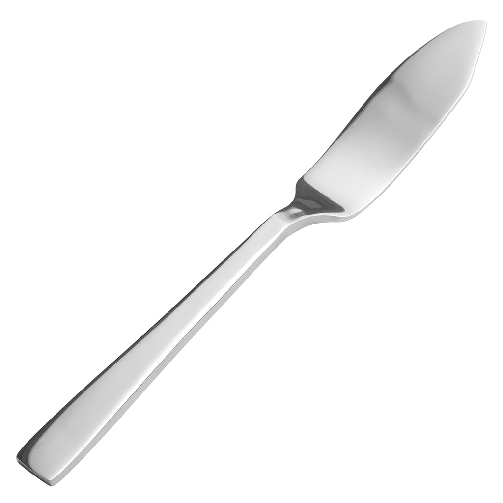 Bon Chef S3717 Roman 7 3/4" 18/8 Extra Heavy Weight Fish Knife - 12/Pack