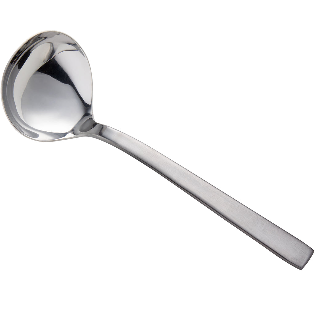 Oneida B449MGLF Chef's Table Satin 8 1/2" 18/0 Stainless Steel Heavy Weight Gravy Ladle - 12/Pack