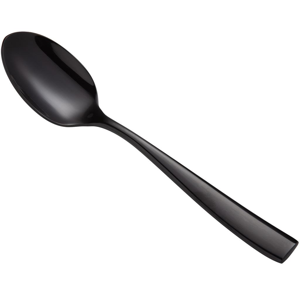 Bon Chef S3000B Manhattan 6 1/2" 18/10 Extra Heavy Weight Black Stainless Steel Teaspoon - 12/Pack