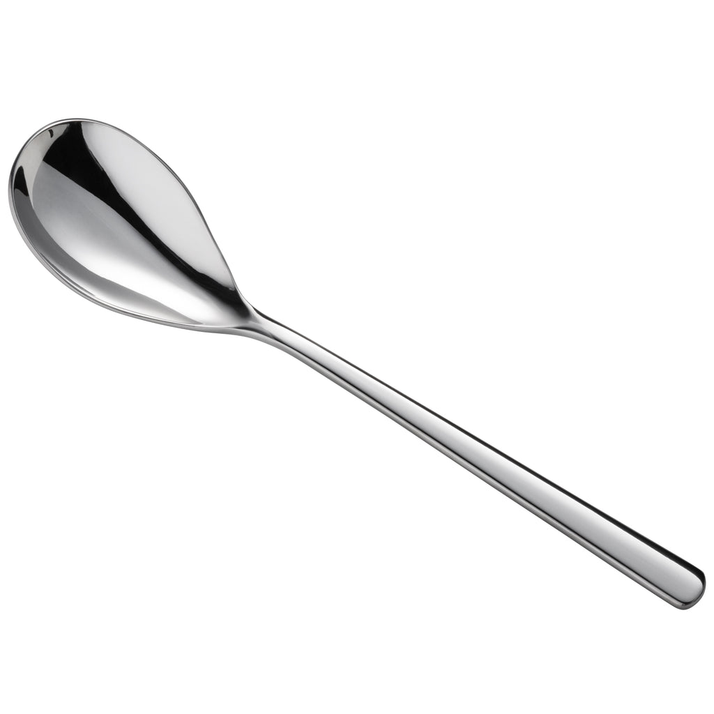 Oneida T673SDEF Quantum 7 1/2" 18/10 Stainless Steel Extra Heavy Weight Oval Bowl Soup / Dessert Spoon - 12/Pack