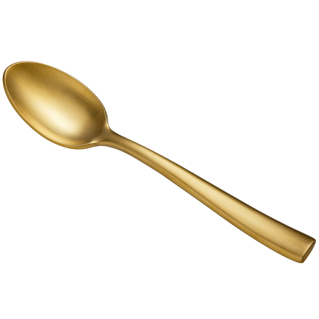 Bon Chef S3000GM Manhattan 6 1/2" 18/10 Extra Heavy Weight Matte Gold Stainless Steel Teaspoon - 12/Pack