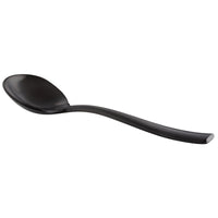 Bon Chef S3001BM Manhattan 6 3/8" 18/10 Extra Heavy Weight Matte Black Stainless Steel Bouillon Spoon - 12/Pack