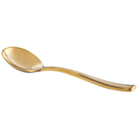 Bon Chef S3001GM Manhattan 6 3/8" 18/10 Extra Heavy Weight Matte Gold Stainless Steel Bouillon Spoon - 12/Pack