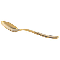 Bon Chef S3003GM Manhattan 7 3/4" 18/10 Extra Heavy Weight Matte Gold Stainless Steel Soup / Dessert Spoon - 12/Pack