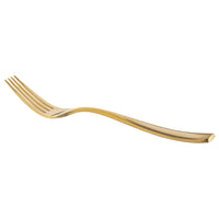 Bon Chef S3017GM Manhattan 8 3/8" 18/10 Extra Heavy Weight Matte Gold Stainless Steel European Dinner Fork - 12/Pack