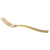 Bon Chef S3007GM Manhattan 6 3/4" 18/10 Extra Heavy Weight Matte Gold Stainless Steel Salad Fork - 12/Pack