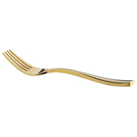 Bon Chef S3007G Manhattan 6 3/4" 18/10 Extra Heavy Weight Gold Stainless Steel Salad Fork - 12/Pack