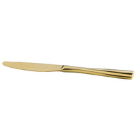 Bon Chef S3011G Manhattan 9" 18/10 Extra Heavy Weight Gold Stainless Steel Dinner Knife - 12/Pack