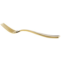 Bon Chef S3017G Manhattan 8 3/8" 18/10 Extra Heavy Weight Gold Stainless Steel European Dinner Fork - 12/Pack