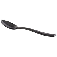 Bon Chef S3003BM Manhattan 7 3/4" 18/10 Extra Heavy Weight Matte Black Stainless Steel Soup / Dessert Spoon - 12/Pack