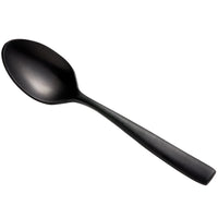 Bon Chef S3016BM Manhattan 4 7/8" 18/10 Extra Heavy Weight Matte Black Stainless Steel Demitasse Spoon - 12/Pack