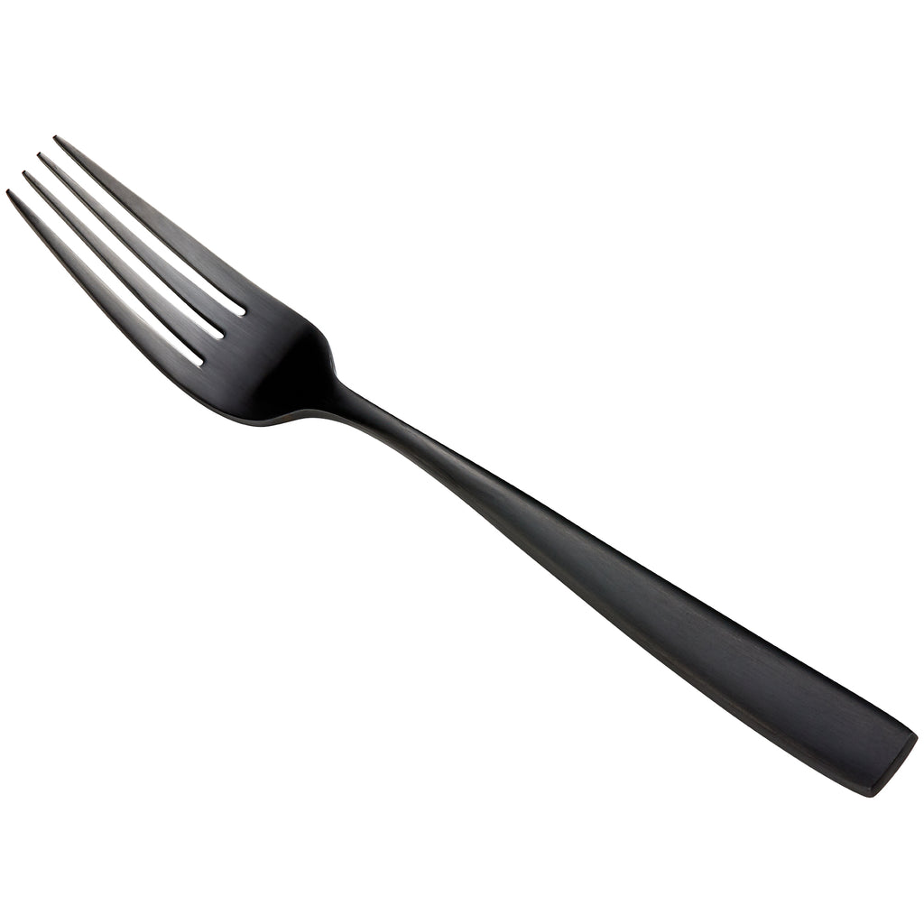 Bon Chef S3017BM Manhattan 8 3/8" 18/10 Extra Heavy Weight Matte Black Stainless Steel European Dinner Fork - 12/Pack