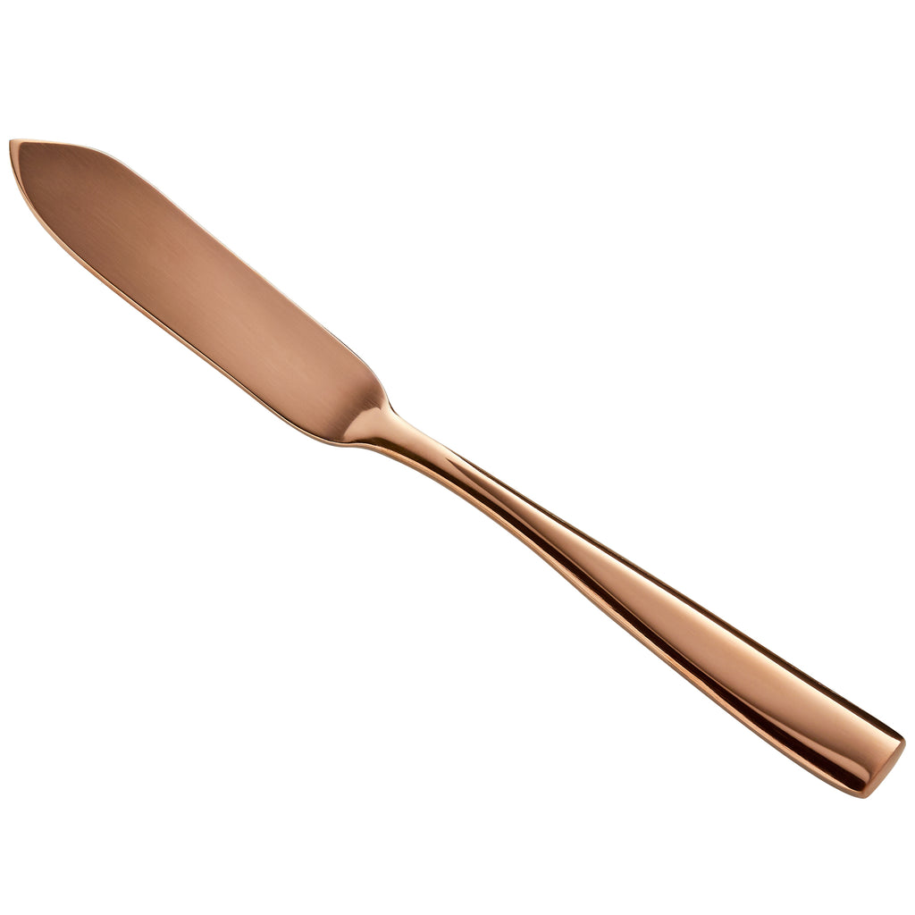 Bon Chef S3010RG Manhattan 6 1/4" 18/10 Extra Heavy Weight Rose Gold Stainless Steel Butter Knife - 12/Pack
