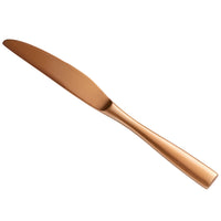 Bon Chef S3011RGM Manhattan 9" 18/10 Extra Heavy Weight Matte Rose Gold Stainless Steel Dinner Knife - 12/Pack