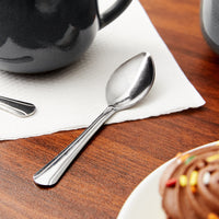 Choice Dominion 4 1/4" 18/0 Stainless Steel Demitasse Spoon - 12/Pack