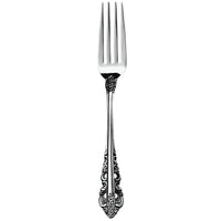 Walco 68051FS Classic Baroque 8 1/8" 18/10 Fieldstone Finish Stainless Steel Extra Heavy Weight European Table Fork - 12/Pack