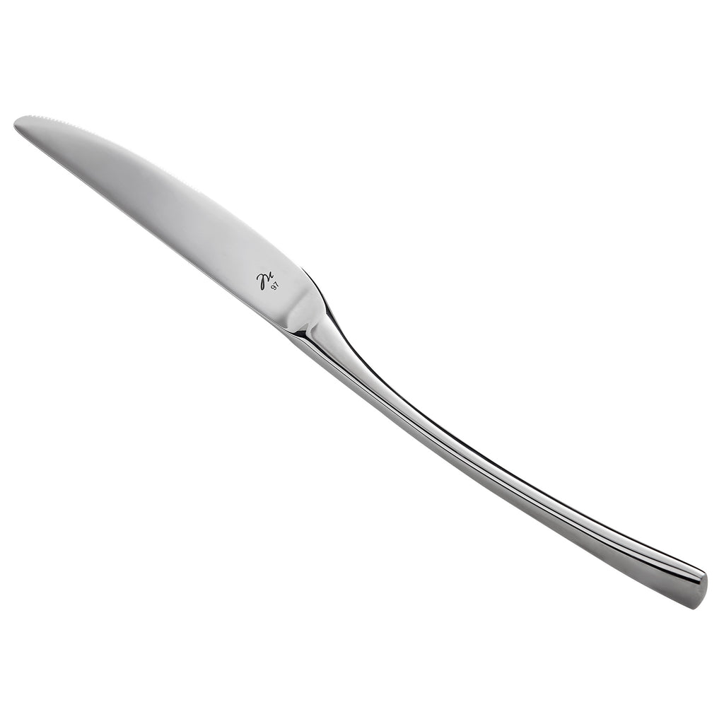 Master's Gauge by World Tableware 944-5501S Lucine 9 5/8" 18/0 Stainless Steel Extra Heavy Weight Stand-Up Dinner Knife - 12/Pack