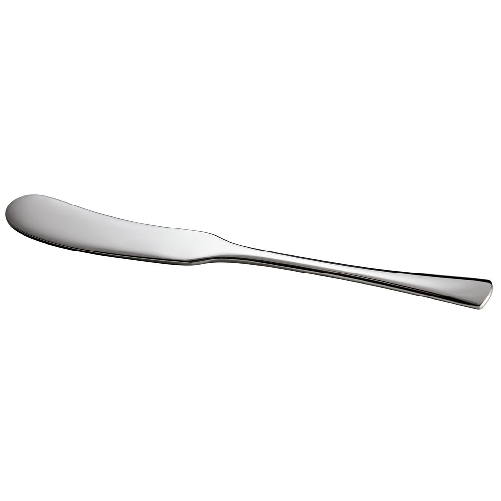 Master's Gauge by World Tableware 944-053 Lucine 6 1/2" 18/10 Stainless Steel Extra Heavy Weight Butter Spreader - 12/Pack