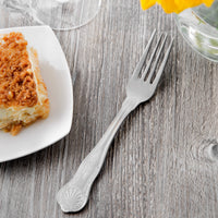 World Tableware 998 030 Farmhouse 7 1/4" 18/0 Stainless Steel Heavy Weight Utility / Dessert Fork - 12/Pack