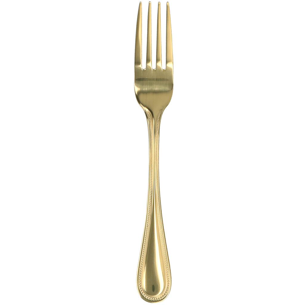 Walco G2705 Colgate 7 1/2" 18/0 Gold Stainless Steel Heavy Weight Dinner Fork - 12/Pack