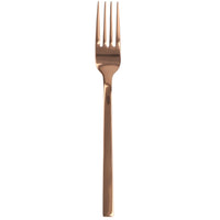 Walco RG0905 Semi 7 3/8" 18/10 Rose Gold Stainless Steel Extra Heavy Weight Dinner Fork - 12/Pack