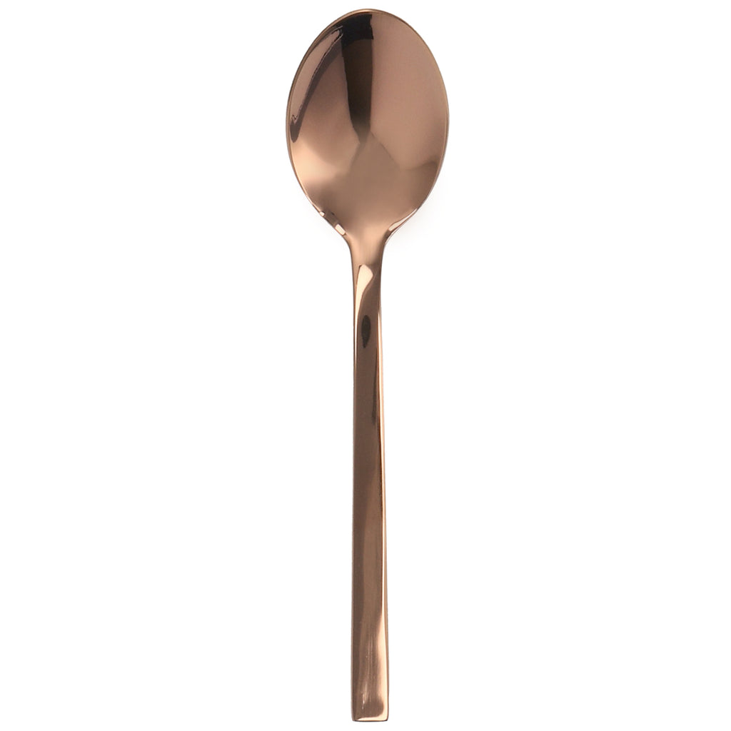 Walco RG0907 Semi 7 1/4" 18/10 Rose Gold Stainless Steel Extra Heavy Weight Dessert Spoon - 12/Pack