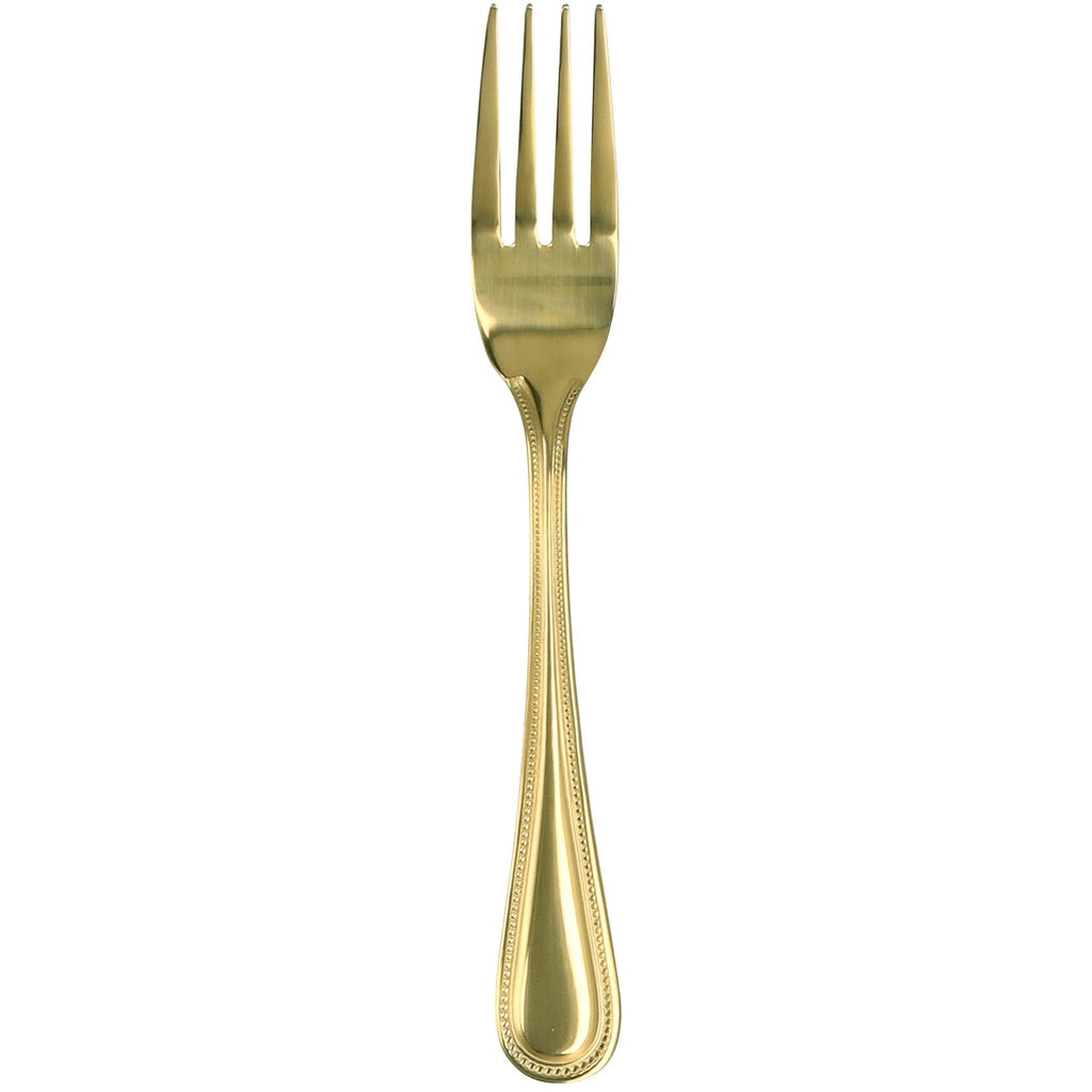 Walco G27051 Colgate 8 1/8" 18/0 Gold Stainless Steel Heavy Weight European Table Fork - 12/Pack