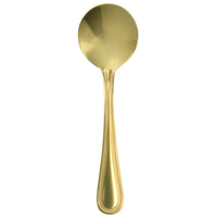 Walco G2712 Colgate 6 1/4" 18/0 Gold Stainless Steel Heavy Weight Bouillon Spoon - 12/Pack