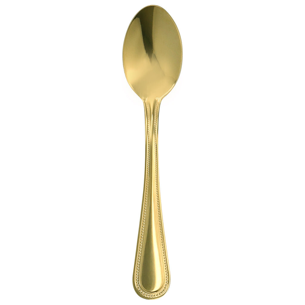 Walco G2707 Colgate 7 1/2" 18/0 Gold Stainless Steel Heavy Weight Dessert Spoon - 12/Pack