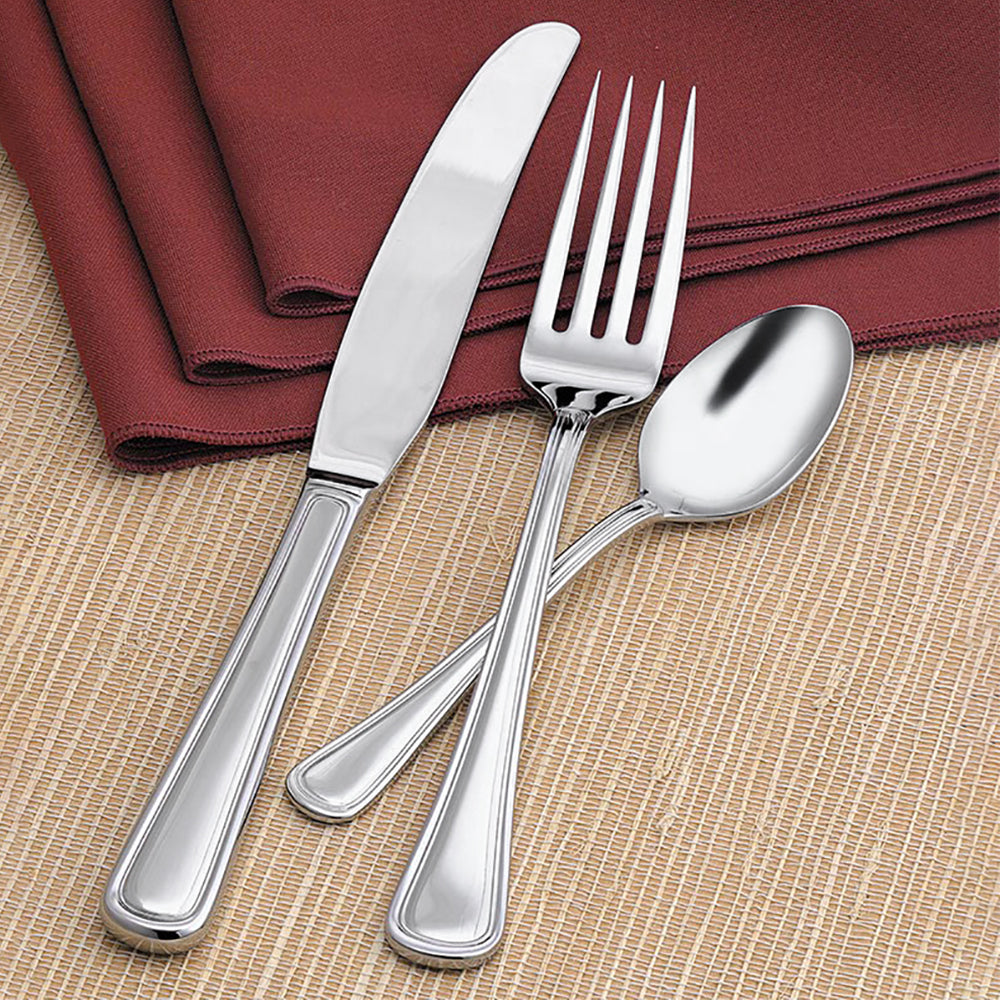 World Tableware Brandware 139 030 Classic Rim 7" 18/0 Stainless Steel Medium Weight Dinner Fork - 12/Pack