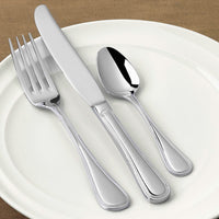 World Tableware Brandware 160 030 Geneva 7" 18/0 Stainless Steel Medium Weight Dinner Fork - 12/Pack
