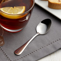 Acopa Vernon 4 1/2" 18/0 Stainless Steel Heavy Weight Demitasse Spoon - 12/Pack