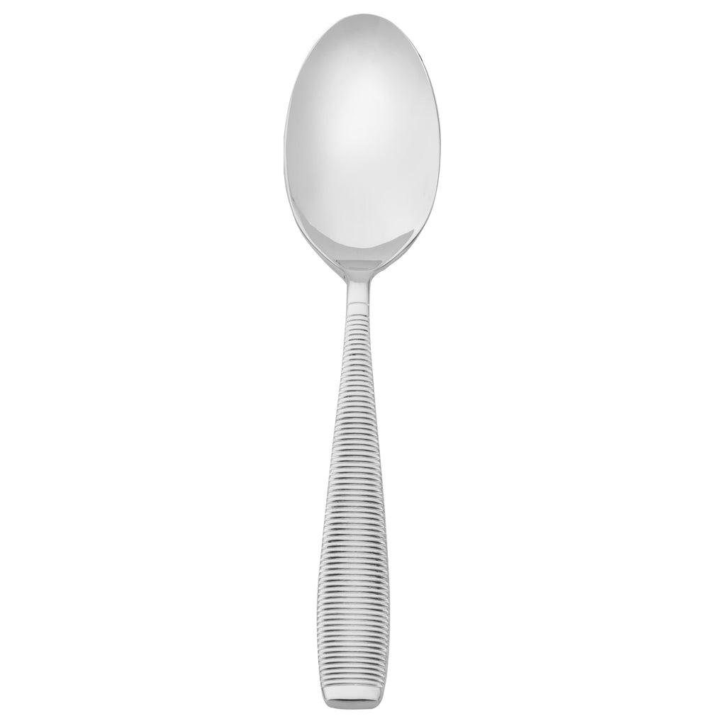 Walco MAS03 Mastaba 8 7/8" 18/10 Stainless Steel Extra Heavy Weight Serving Spoon - 12/Pack