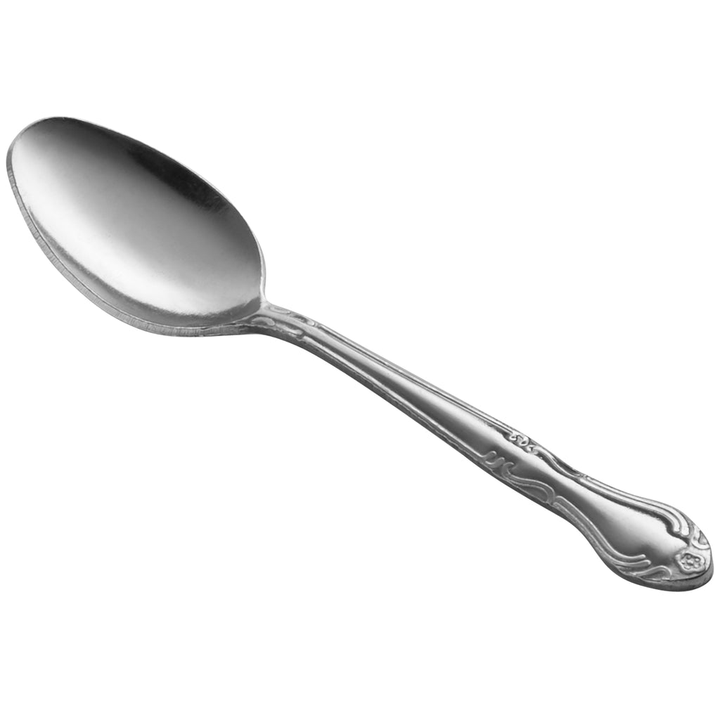 Choice Bethany 4 1/4" 18/0 Stainless Steel Demitasse Spoon - 12/Pack