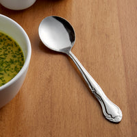 Choice Bethany 6" 18/0 Stainless Steel Bouillon Spoon - 12/Pack