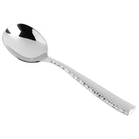 Fortessa 1.5.102.FC.003 Lucca Faceted 8 1/4" 18/10 Stainless Steel Extra Heavy Weight Bouillon Spoon - 12/Pack