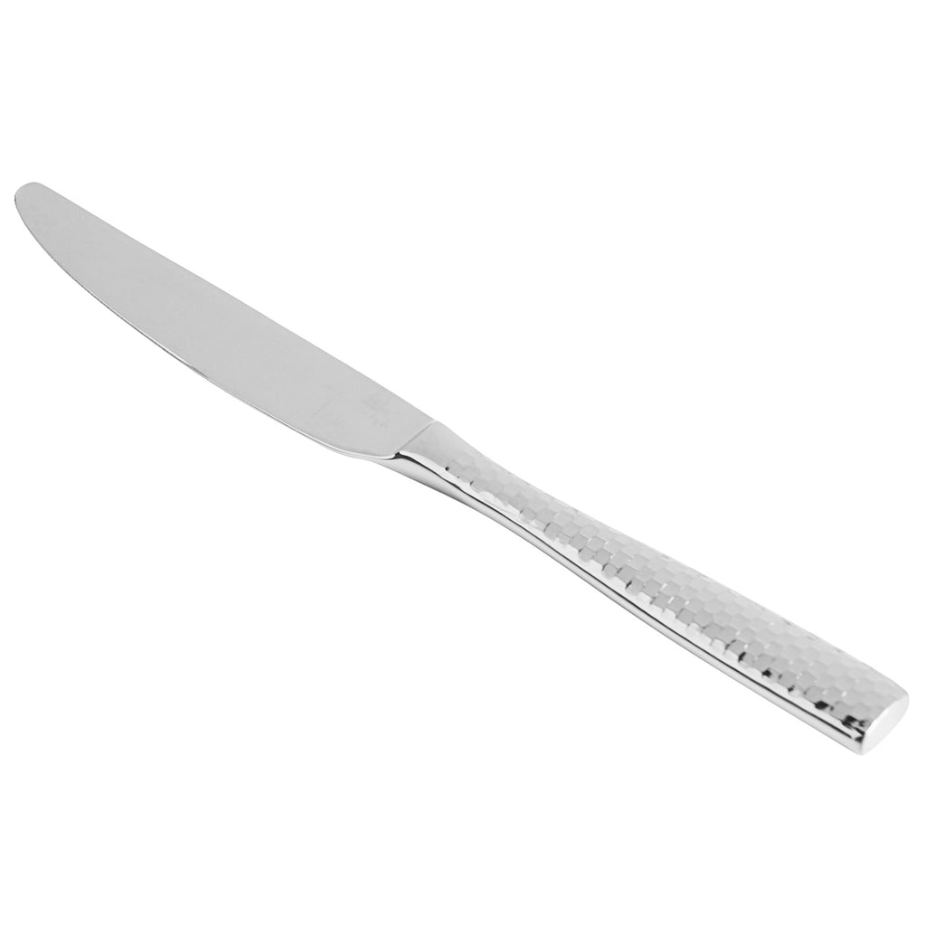 Fortessa 1.5.102.FC.015 Lucca Faceted 8 7/16" 18/10 Stainless Steel Extra Heavy Weight Dessert Knife - 12/Pack
