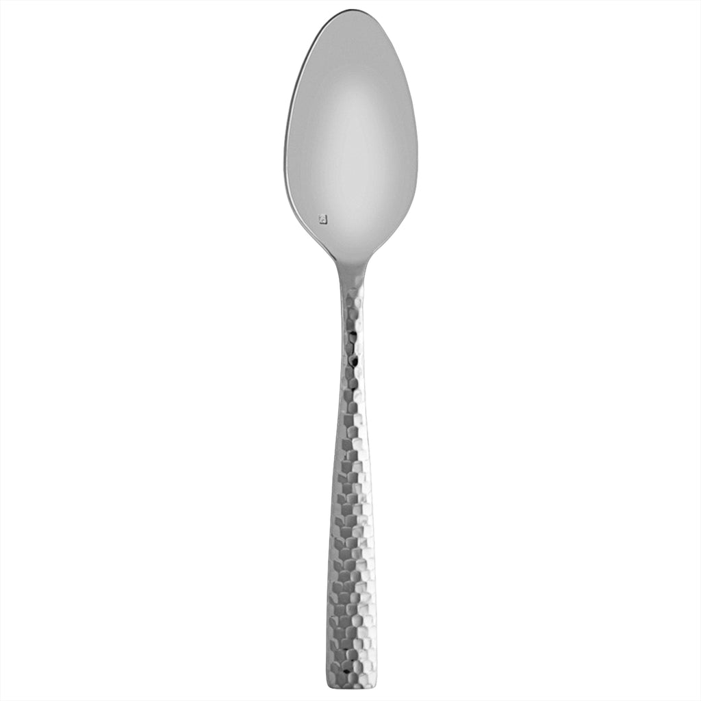 Fortessa 1.5.102.FC.001 Lucca Faceted 8" 18/10 Stainless Steel Extra Heavy Weight Dinner Spoon - 12/Pack
