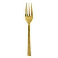 Oneida B408FCMF Chef's Table Gold 9 1/8" 18/0 Stainless Steel Heavy Weight Serving / Meat Fork - 12/Pack