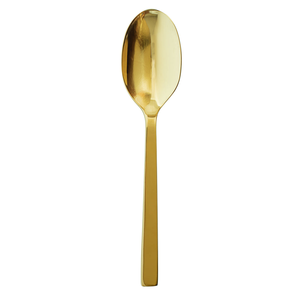 Oneida B408STBF Chef's Table Gold 9" 18/0 Stainless Steel Heavy Weight Serving Spoon - 12/Pack
