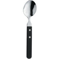 Amefa 700000B000345 7 11/16" 18/0 Stainless Steel Dinner / Dessert Spoon with Black Plastic Handle - 12/Pack