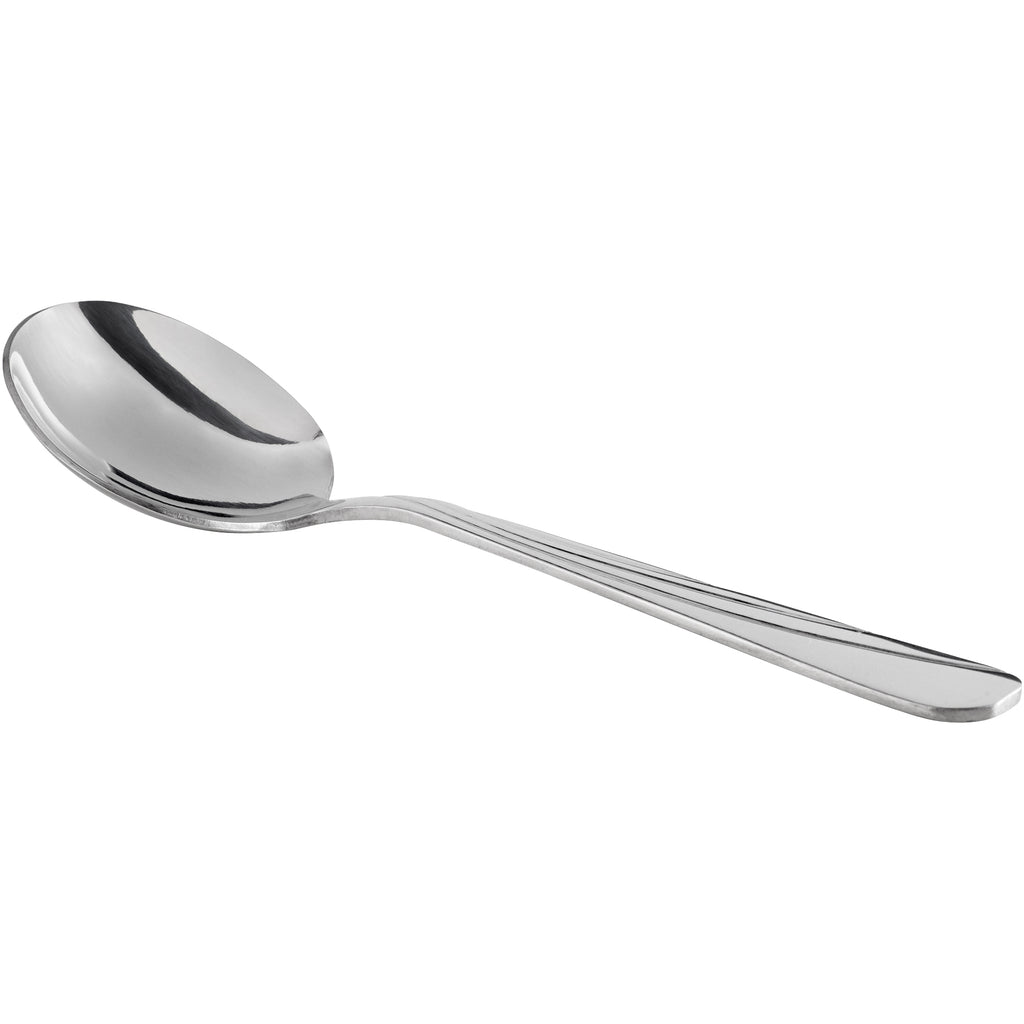 World Tableware Brandware 165 016 Cascade 6 1/8" 18/0 Stainless Steel Heavy Weight Bouillon Spoon - 12/Pack