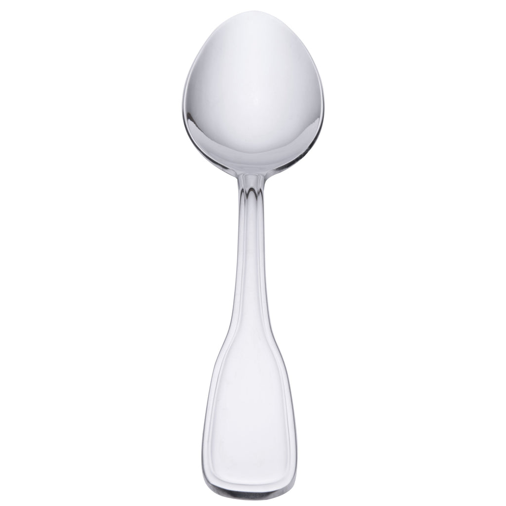 Oneida B167SDEF Stanford 7 1/2" 18/0 Stainless Steel Heavy Weight Oval Bowl Soup / Dessert Spoon - 12/Pack