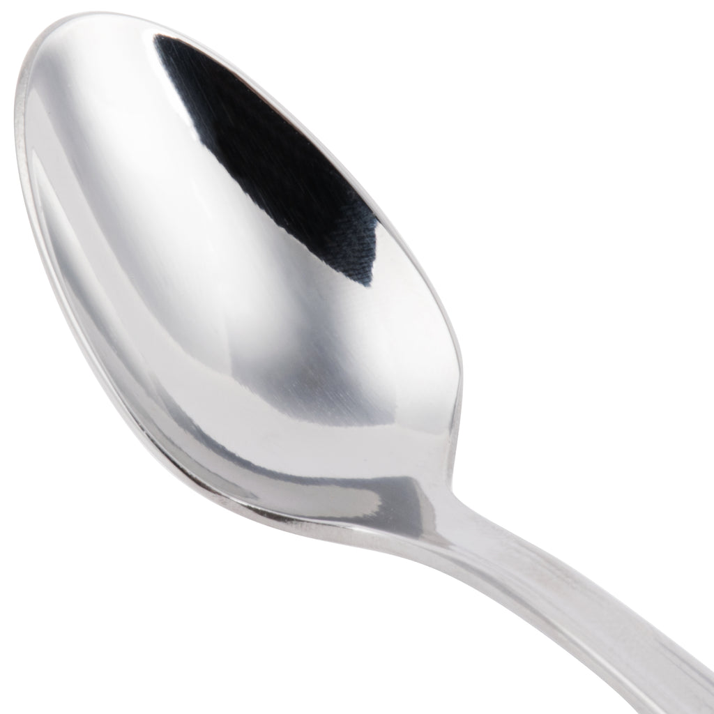 World Tableware 578 007 Fairfield 4 1/4" 18/0 Stainless Steel Heavy Weight Demitasse Spoon - 12/Pack