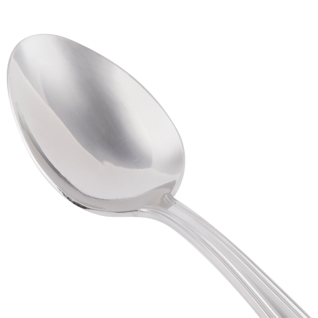 World Tableware 578 002 Fairfield 7 1/4" 18/0 Stainless Steel Heavy Weight Dessert Spoon - 12/Pack